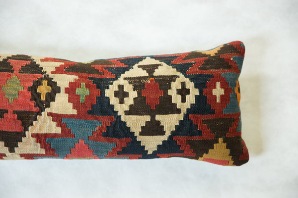 Antique Kilim Rug Fragment Lumbar Pillow // ONH Item 5526 Image 3