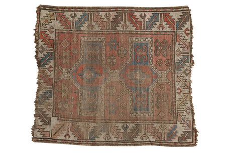 3'7" x 4'2" Antique Caucasian Square Rug / Item 5541 image 1