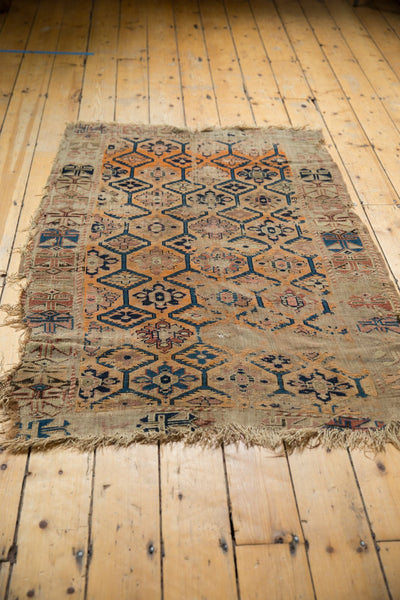 3.5x5 Antique Fragment Caucasian Rug // ONH Item 5543 Image 12
