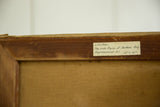 Handwritten artist and title label on the back of Luciani's landscape painting.