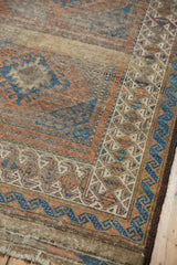 Intact goat hair selvage, etched end plainweave, and geometric blue border.