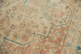 Antique Farahan Sarouk rug pile detail: mostly even wear revealing foundation, faded vinery.