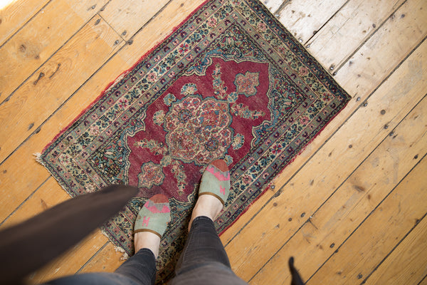 2x3 Antique Kerman Rug Mat // ONH Item 5551 Image 1