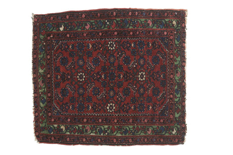 2x2.5 Antique Fine Hamadan Square Rug Mat // ONH Item 5555