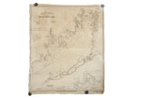 Vintage Geo. W. Eldridge's Buzzards Bay nautical map, Chart J, aged paper with detailed markings.