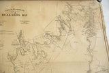 Eldridge's Buzzards Bay nautical map detail showing Falmouth, creasing, and handwritten notes.