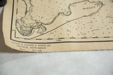 Nautical map detail with Montauk Point, ocean soundings, and time-softened paper patina.