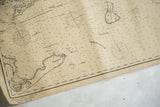Vintage Eldridge nautical map, Montauk Pt. and Block Island with visible water stains.