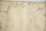 Lower right section of Eldridge's Ship Map showing Gay Head, depth soundings, and water stains.