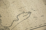 Vintage Eldridge ship map showing Montauk Point, depths, and light water stains.