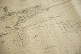 Close-up of Eldridge's ship map showing depth soundings, compass roses, and aged patina.