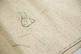 Detail of Eldridge's nautical map showing Block Island and aged paper with patina.