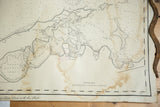 Lower left section of Eldridge's Long Island Sound nautical map with prominent brown water stains.