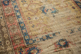 Visible foundation and geometric motifs on an antique Caucasian runner.