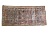 Antique hand knotted Persian Malayer runner, allover traditional Herati pattern, navy, blush, ivory.