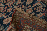 Antique hand-knotted Kurdish Hamadan rug revealing Herati pattern, fringe, and foundation wear.