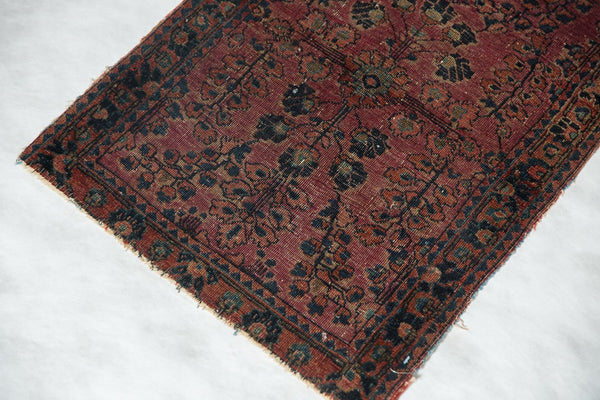 1.5x2.5 Antique Mohajeran Sarouk Rug Mat // ONH Item 5582 Image 6