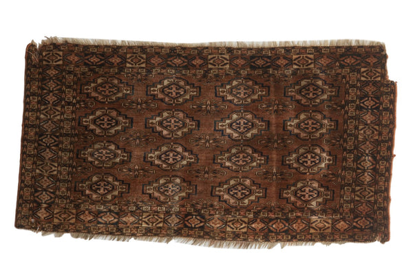 1.5x3.5 Antique Turkmen Rug Mat Runner // ONH Item 5583