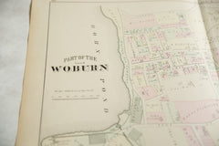 Antique Woburn Massachusetts Atlas Map Plate A