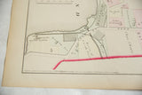Corner detail of an antique Woburn map showing the 1875 G.M. Hopkins copyright.