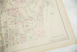 Close-up view of the printed scale on the antique Woburn, Massachusetts map.