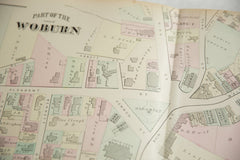 Antique Woburn Massachusetts Atlas Map Plate C