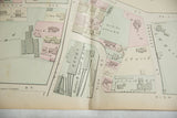 The Boston & Lowell Rail Road Depot shown on the 1875 antique Woburn, MA map, with the paper's center fold visible.