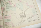 Close-up of the 1875 Woburn map detailing the Tannery and Winn Estate properties.