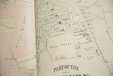 Close-up of the 1875 Woburn atlas map highlighting the Chapel Hill cemetery and landowners.