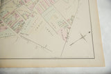 Compass rose and publisher's copyright line on the antique 1875 Woburn atlas map.