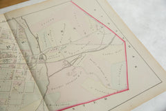 Antique Woburn Massachusetts Atlas Map Plate H