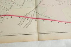 Antique Woburn Massachusetts Atlas Map Plate H