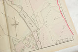 Close-up detail of the 1875 Woburn, MA map featuring Mill Pond and local property lines.