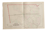 Antique atlas map of Woburn, Massachusetts, Plate J, showing detailed property lines on aged paper.
