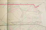 Close-up of Plate J from an antique Woburn map, detailing landowners near the Stoneham border.
