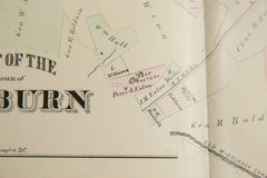 Antique Woburn Massachusetts Atlas Map Plate J