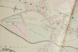Angled detail of an 1875 Woburn map showing the Old Middlesex Canal and landowners' names.