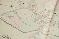 Antique Woburn Massachusetts Atlas Map Plate K