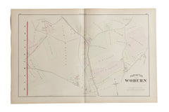 Antique Woburn Massachusetts Atlas Map Plate L