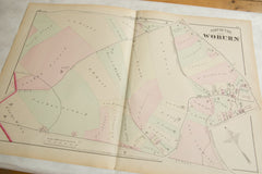 Antique Woburn Massachusetts Atlas Map Plate M