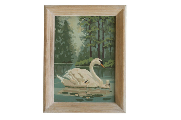 Vintage Paint by Numbers Painting Swans