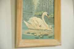Vintage Paint by Numbers Painting Swans