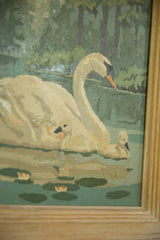 Vintage Paint by Numbers Painting Swans