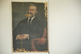 Nineteenth century portrait of a man, showing heavy paint loss and aged surface texture.