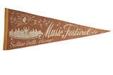 Vintage Chicago Music Festival felt pennant with a conductor and crowd graphic on terra-cotta felt.