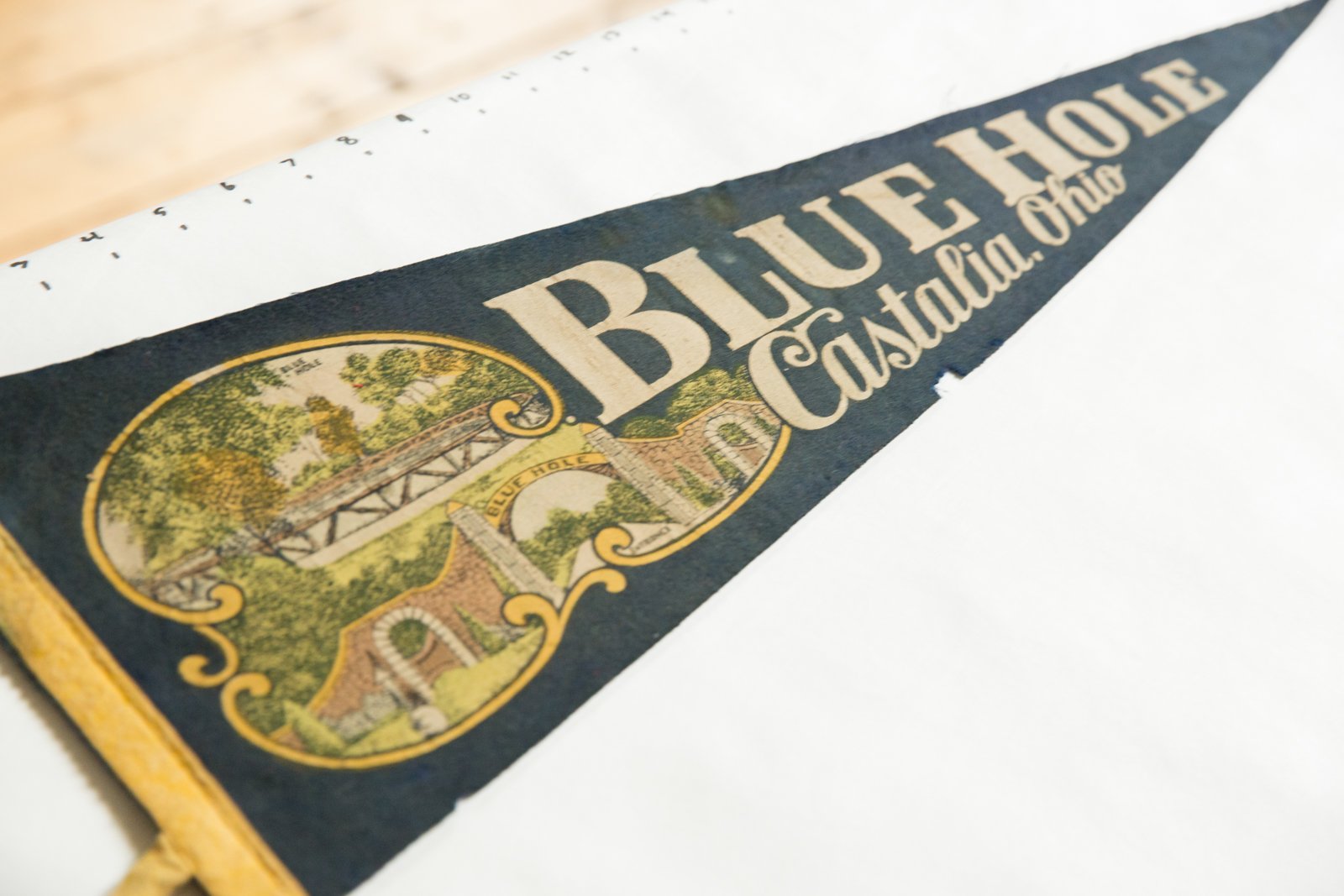 Blue Hole Castalia, Ohio Felt Flag