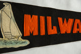 Cream sailboat graphic and orange felt 