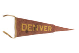Antique Denver Colorado crimson felt pennant with golden yellow 