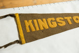 Raised yellow felt 'KINGSTON' lettering on the circa 1920s antique brown pennant.