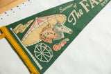 Green felt vintage pennant: cow, horse, ferris wheel art, 